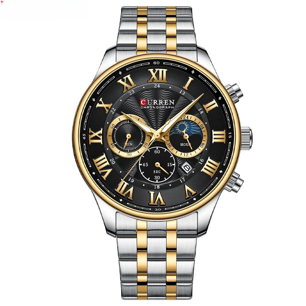 Calendar Steel Quartz Men's Watch