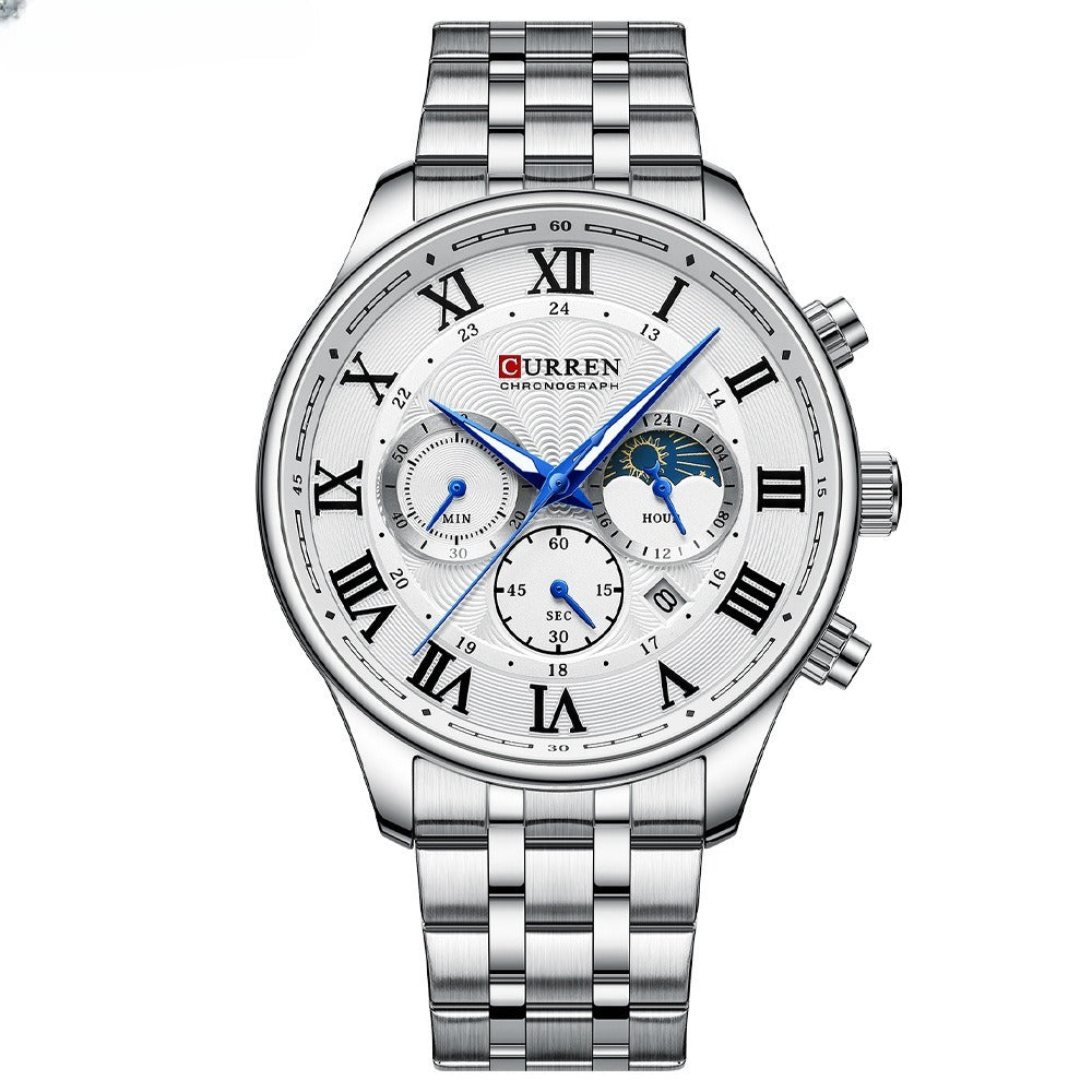 Calendar Steel Quartz Men's Watch