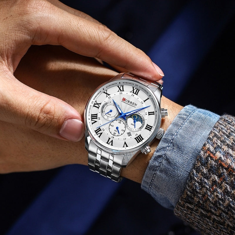Calendar Steel Quartz Men's Watch