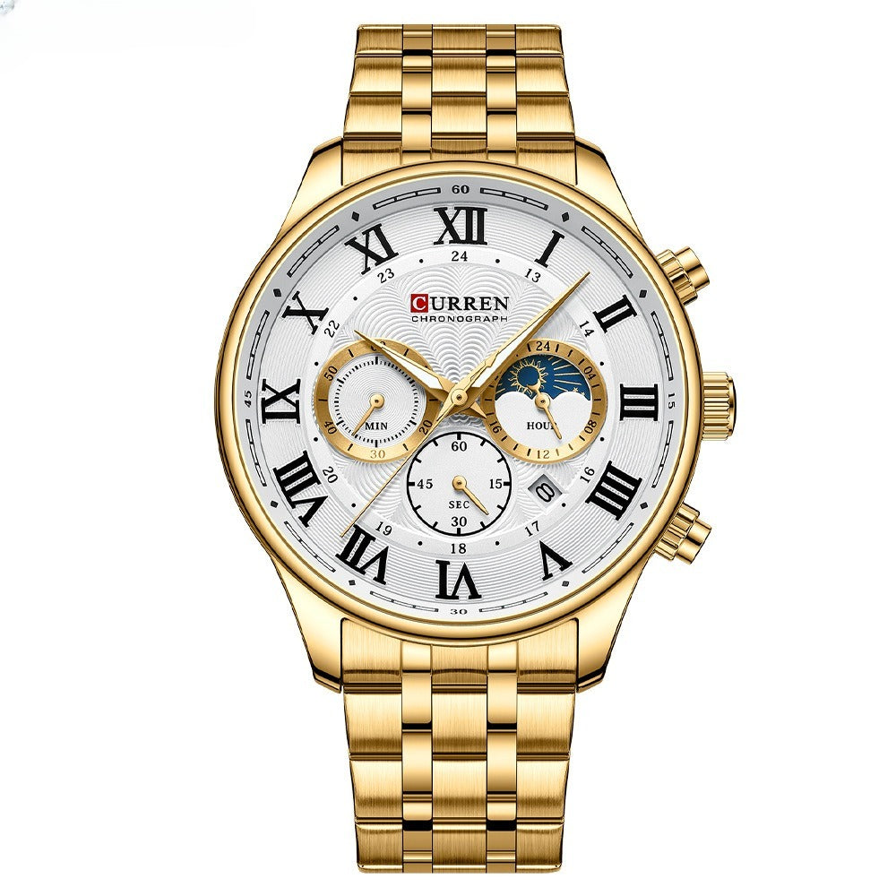 Calendar Steel Quartz Men's Watch